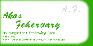 akos fehervary business card